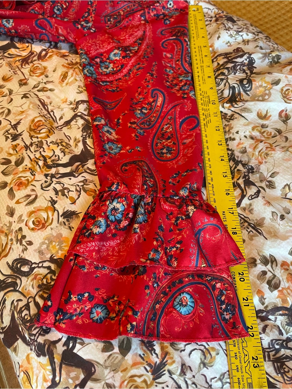 Red Paisley Ruffle-Trim Blouse - Picture 10 of 13